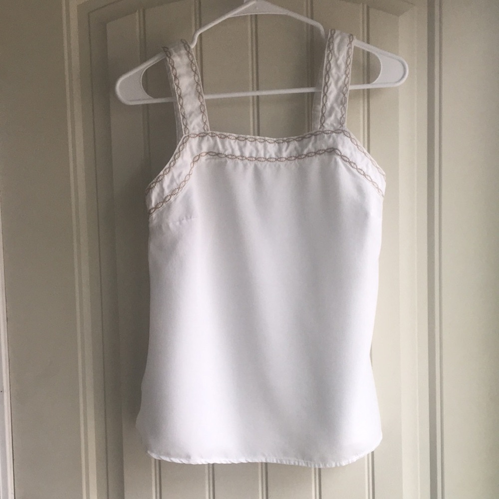 Women’s Eddie Bauer XS hippie boho breezy white summer tank top